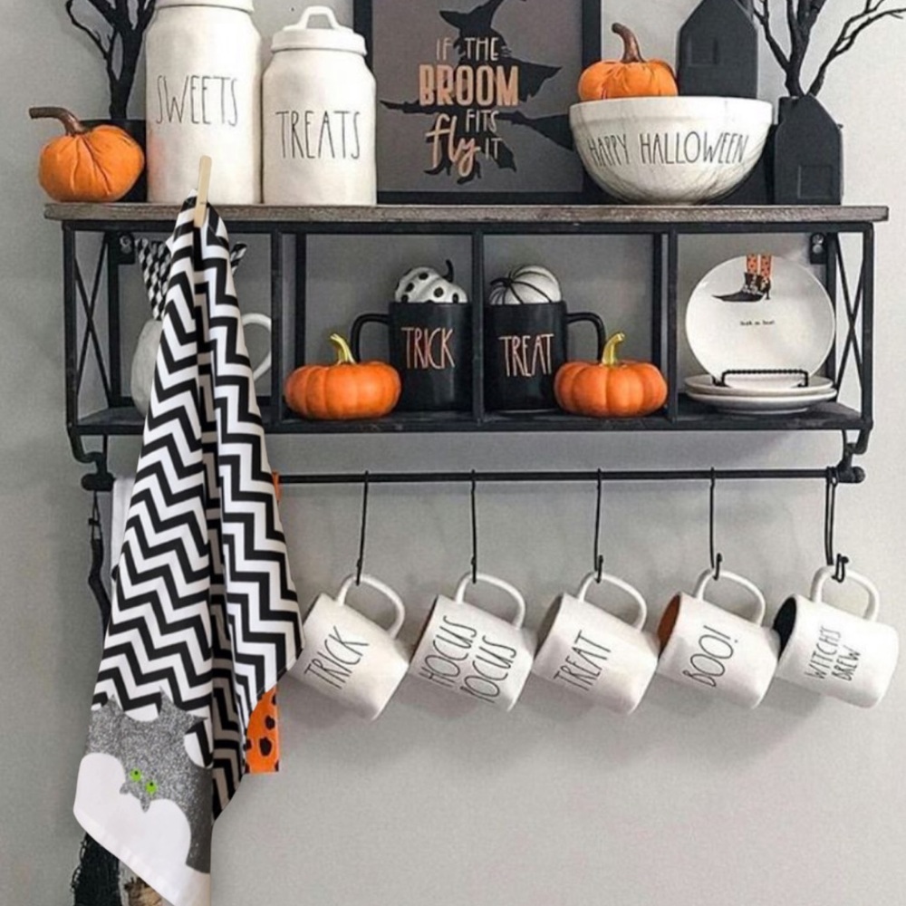 Casaba Chevron Glitter Bat Kitchen Towel